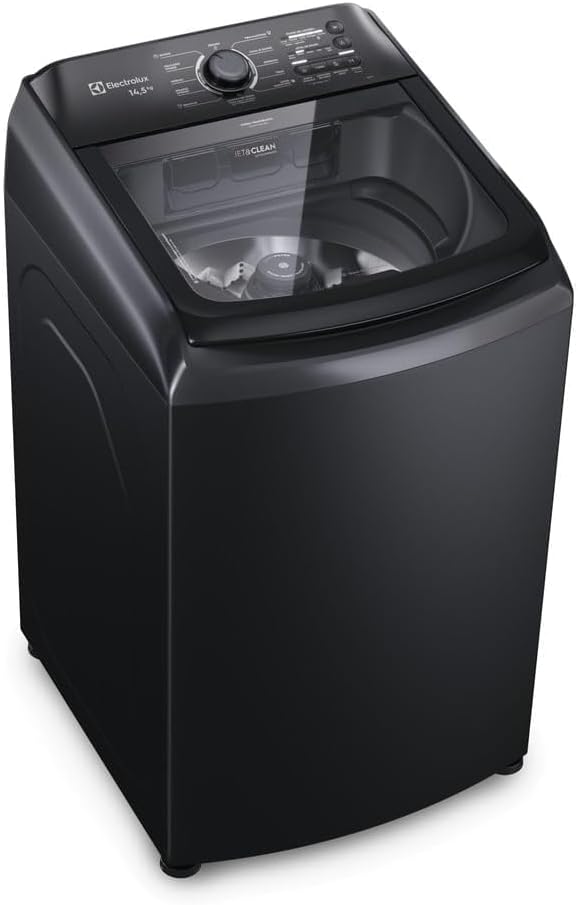 Máquina de lavar Electrolux 14,5kg preta Efficient LEP15 com Jet&Clean e filtro de fiapos