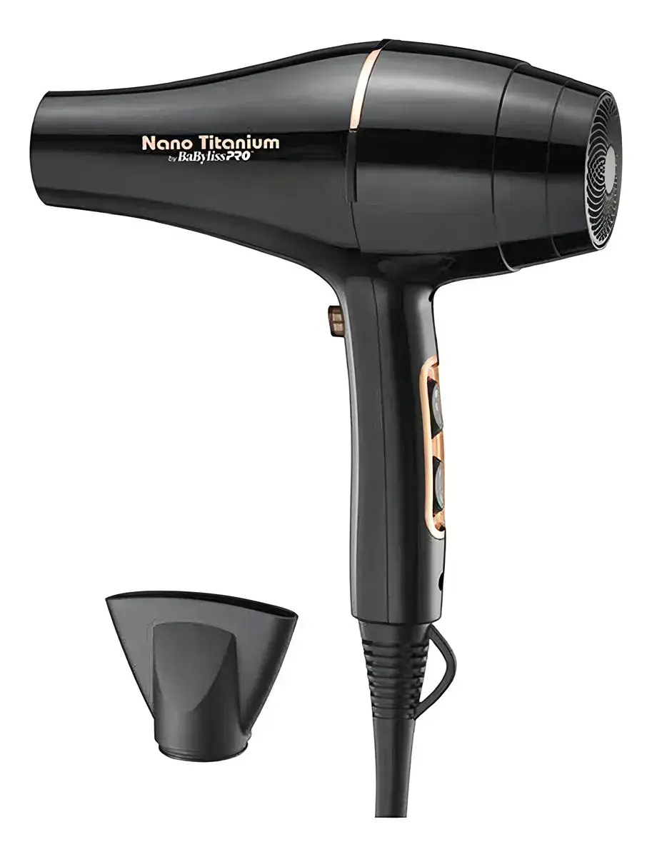 Secador Babylisspro Nano Titanium 2000W Preto Rose Gold profissional