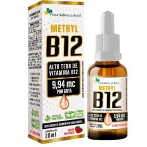 Flora Nativa do Brasil Metilcobalamina B12 sublingual gotas morango
