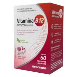 Maxinutri Vitamina B12 comprimido mastigavel frutas vermelhas