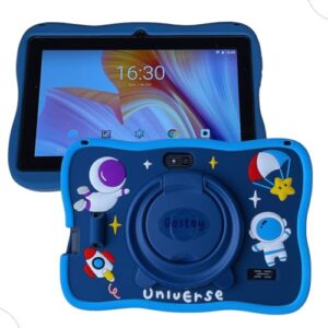 Tablet Infantil Gostey 7 polegadas 128GB 6GB Android 12 capa azul