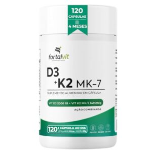 Vitamina D3 Fortalvit Essencial 2000 UI com K2 MK-7 120 cápsulas