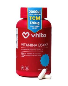 Vitamina D3 Vhita Nutricional Esportivo com K2 MK7 e TCM