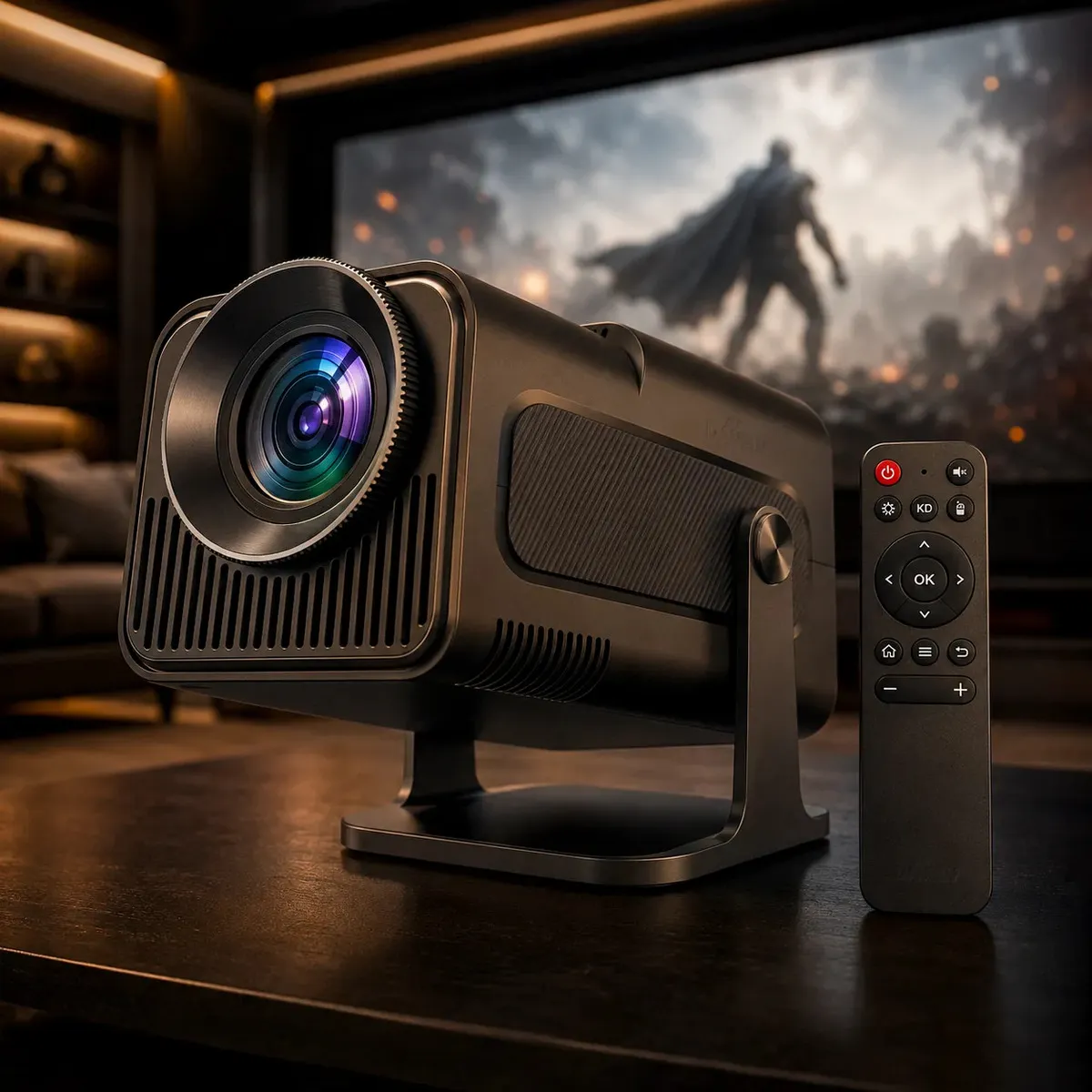 Projetor Davely HY320 Smart TV Android portátil preto